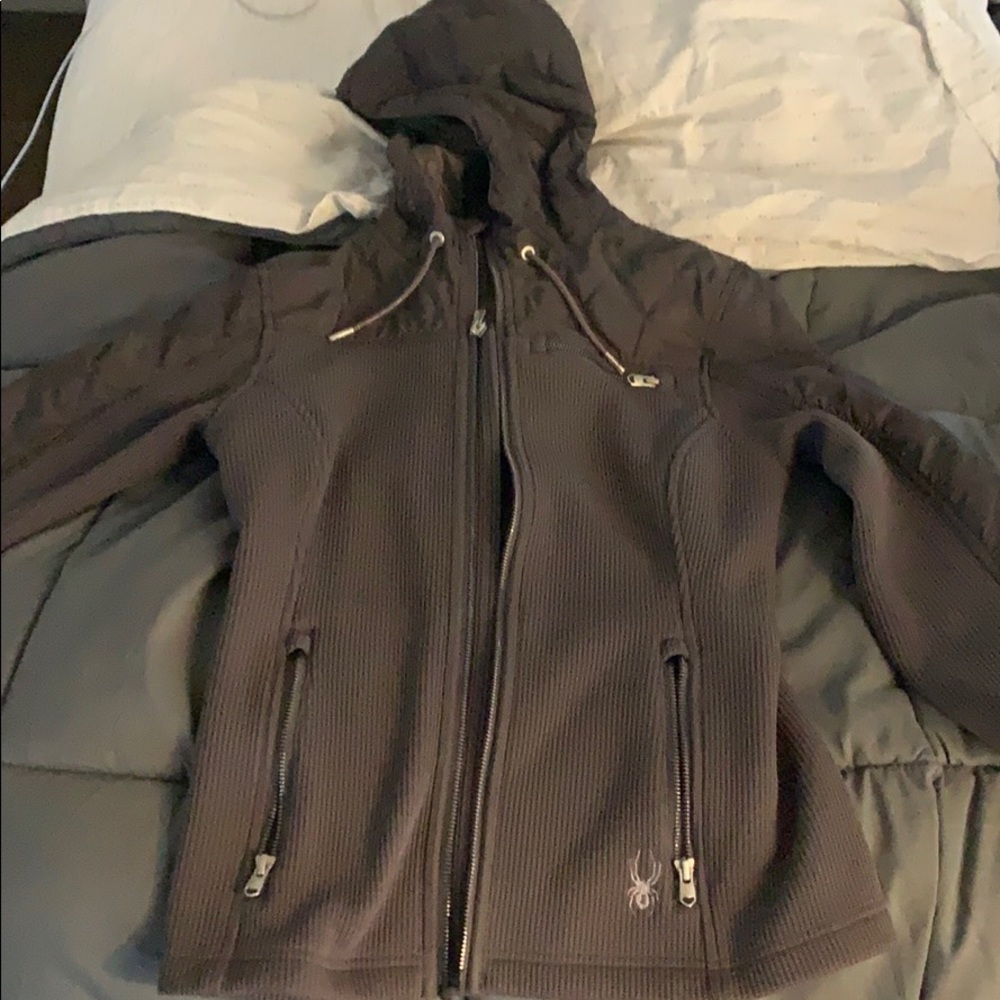 Grey Spyder Rain Hoodie